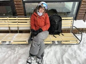 Picture of my daughter at Alpine Cabin | Bridger Bowl Ski Area in Bozeman, Montana