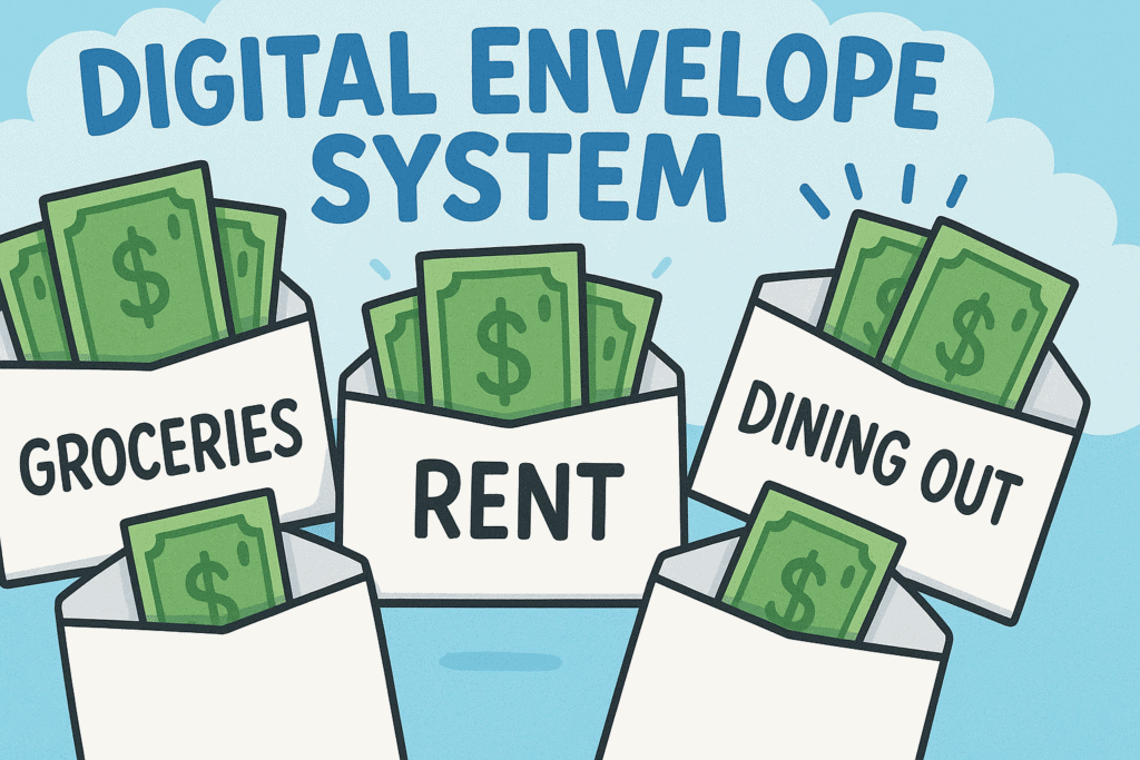 Budgeting method using digital envelop system