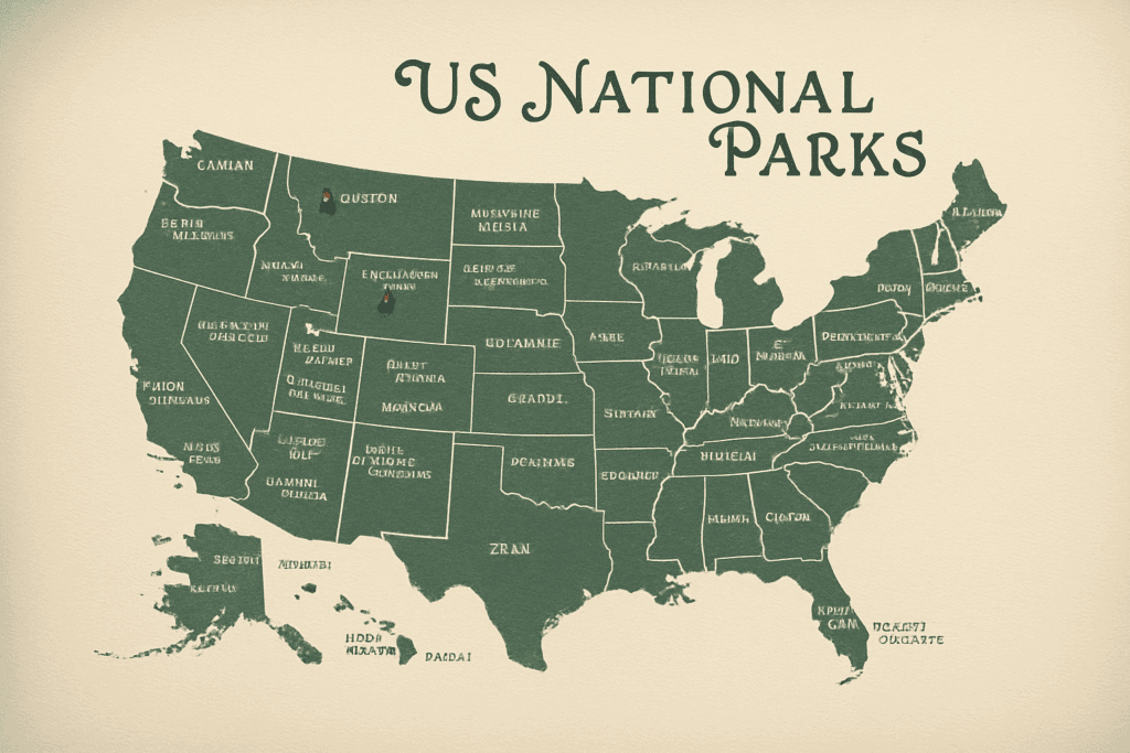 National Parks Pin Board