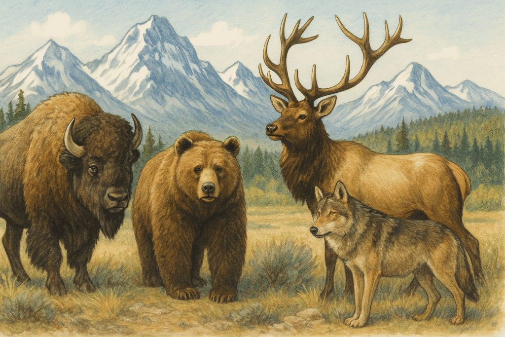 ILLUSTRATED BISION | BEAR | WOLF | ELK