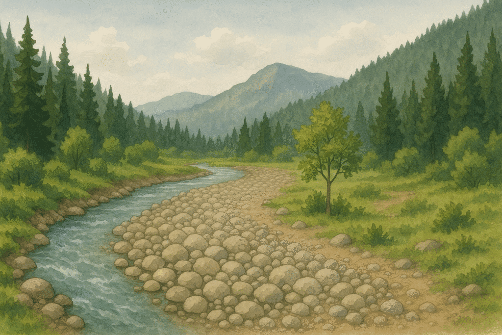 Illustration of the Sweetwater River in the Beartooth Wilderness
