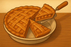 An apple pie for a post about allowance and allocations for family members.