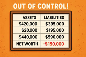 A simple illustrated balance sheet for the Mainer Montanan blog.
