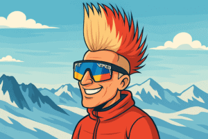 Glen Plake wearing Pit Viper sunglass for a post on Mainer Montanan blog.