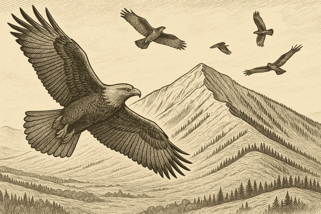 Raptors soaring on the Bridger Bowl Ridge