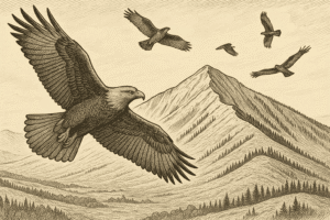 Raptors soaring on the Bridger Bowl Ridge