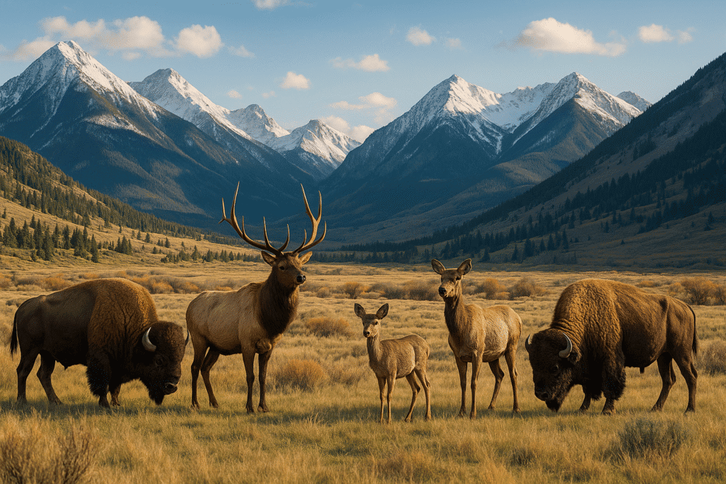 bison, elk & deer in Montana
