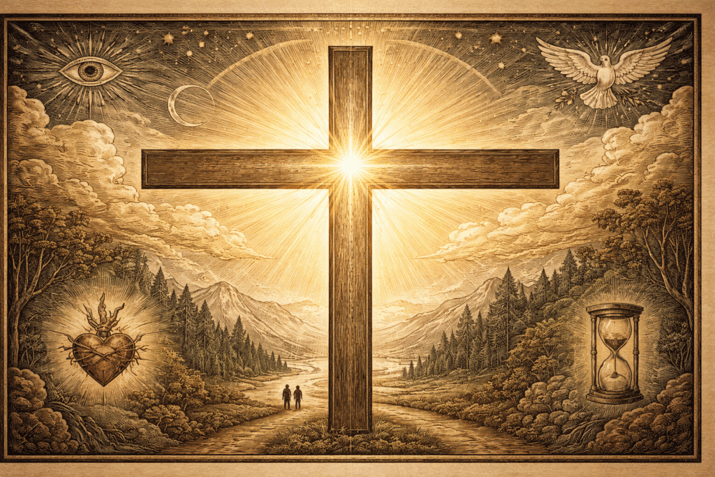 Radiant Cross in Cosmic Balance