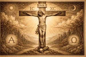 The Crucifixion in Sepia Tones