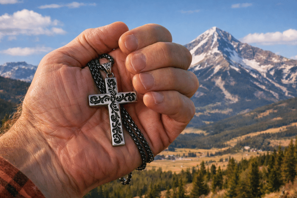 My Crucifix in my hand.